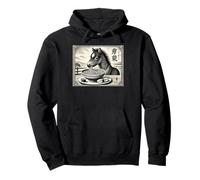 Ramen de potro de caballo lindo amante de los fideos arte japonés clásico Sudadera con Capucha
