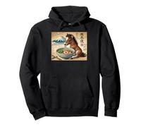 Ramen de potro de caballo lindo japonés clásico monte Fuji fideos Sudadera con Capucha