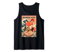 Ramen Fox Cute Japanese Noodle Lover Retro Anime Kawaii Ezo Camiseta sin Mangas