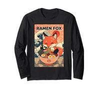 Ramen Fox Cute Japanese Noodle Lover Retro Anime Kawaii Ezo Manga Larga