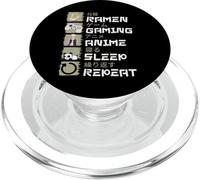 Ramen Gaming Anime Sleep Repeat - Divertido Anime Gamer PopSockets PopGrip para MagSafe