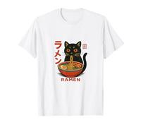 Ramen Gato Arte Japonés Ilustración Manga Anime Estilo Camiseta