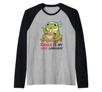 Ramen Is My Love Cute Kawaii Frog Camiseta Manga Raglan