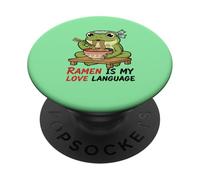 Ramen Is My Love Cute Kawaii Frog PopSockets PopGrip Adhesivo
