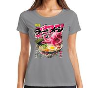Ramen Junkie Japón Pulpo Anime Manga Comida Camiseta Mujer, gris, 3XL