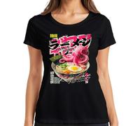 Ramen Junkie Japón Pulpo Anime Manga Comida Camiseta Mujer, Negro , 3XL