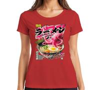 Ramen Junkie Japón Pulpo Anime Manga Comida Camiseta Mujer, rojo, M