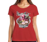 Ramen Junkie Kara Core Pulpo Tentáculo Japón - Camiseta para mujer, rojo, L