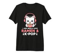 Ramen KPOP Kawaii Cat Me encantan el Ramen y el K-Pop K Pop Camiseta Premium