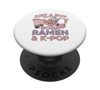 Ramen KPOP Solo un Chico Que ama Boba Ramen & K-Pop K Pop Boy PopSockets PopGrip Adhesivo