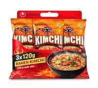 Ramen Nong shin Kimchi, Fideos Instantáneos Nong con Kimchi, Shin Ramyun, Instant Noodle Ramen Corea, Original Coreano, Agrega agua caliente y cocina por 5 minutos, Contiene 3 unidades de 120 g