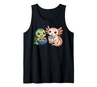 Ramen Noodle Japanese Anime Manga Kawaii Turtles Axolotl Camiseta sin Mangas