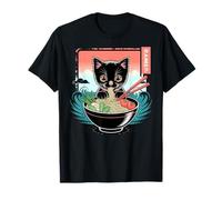 Ramen Noodle Japanese Anime Manga Ramen Kawaii Cat Camiseta