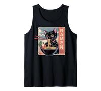 Ramen Noodle Japanese Anime Manga Ramen Kawaii Cat Camiseta sin Mangas