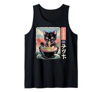 Ramen Noodle Japanese Anime Manga Ramen Kawaii Cat Camiseta sin Mangas