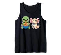 Ramen Noodle Japanese Kawaii Boba Bubble Tea Turtles Axolotl Camiseta sin Mangas