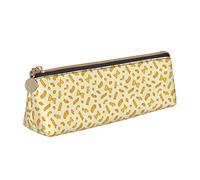 Ramen Noodle Soup Pattern Estuche para lápices Estuche para cosméticos Estuche para bolígrafos Triángulo de cuero Bolsa de almacenamiento con cremallera Organizador de papelería para adultos Oficina