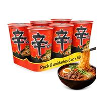 Ramen Picante Nongshin, Fideos Instantáneos Nong Shim Shin Ramyun, Instant Noodle Ramen Corea, Original Coreano, Agrega agua caliente y cocina por 5 minutos, Contiene 6 unidades de 68 g