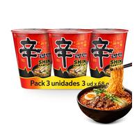 Ramen Picante Nongshin, Fideos Instantáneos Nong Shim Shin Ramyun, Instant Noodle Ramen Corea, Original Coreano, Agrega agua caliente y cocina por 5 minutos, Contiene 3 unidades de 68 g
