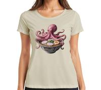 Ramen Pulpo Pulpo Japón Sopa de fideos Anime Camiseta Mujer, naturaleza, XXL