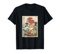 Ramen Shiba Inu Dog Japón Ukiyo-e Style Great Wave Art Camiseta
