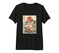 Ramen Shiba Inu Dog Japón Ukiyo-e Style Great Wave Art Camiseta Premium