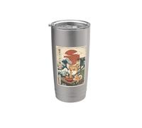 Ramen Shiba Inu Dog Japón Ukiyo-e Style Great Wave Art Vaso térmico de acero inoxidable de doble pared