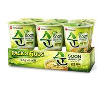 Ramen Verdura Nongshin, Fideos Instantáneos Nong Shim Shin Ramyun, Instant Noodle Ramen Corea, Original Coreano, Agrega agua caliente y cocina por 5 minutos, Contiene 6 unidades de 67 g
