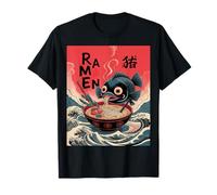 Ramen Wave Fish Funny Japanese Noodle Lover Art Design Camiseta