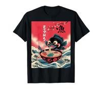 Ramen Wave Japanese Fish Graphic Funny Noodle Lover Camiseta