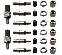 RAMGLYO 32 Piezas Set de Repuesto para Válvulas de Bicicleta, Adaptador de Válvula, Tuerca de Válvula, Incluye 8 x Válvula Presta, 8 x Tapones de Válvula, Compatible con Válvula Normal