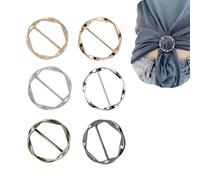 RAMGLYO 6 piezas señoras hebilla de cinturón de metal, T clip de camisa, hebilla, anillo de pañuelo de seda, dobladillo nudo camisa clip de corbata, las niñas hebillas y cierres