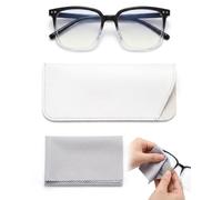RAMGLYO Gafas Filtro Luz Azul SIN GRADUAR, Montura Degradada Negra Plástico. Protección Antifatiga para Pantallas, Hombre Mujer. Incluye Funda Blanca & Paño Gris.