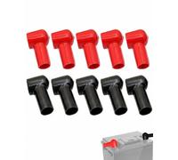 RAMGLYO Juego de 10 Manguitos de Terminal de Batería (5 Rojas, 5 Negras), Funda Adaptadora de Goma Aislante, Adaptador Universal para Borne de Batería de Moto y Coche