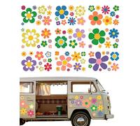RAMGLYO Pegatinas para Coche, 88 Uds en 9 Láminas, Vinilo Adhesivo Resistente y Removible, Decoración Floral para Autos, Laptops y Paredes