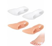 RAMGLYO Separador Dedos Pie Pequeño, Pack de 4 (2 Blancos, 2 Piel) Protector Gel para Juanete de Sastre, Dedos Superpuestos y Martillo, Alivio del Dolor con Zapatos