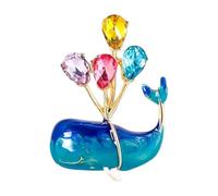Ramillete de diamantes de imitación de ballena caprichosa con dijes de globo, pin de aleación ligero para uso casual y ocasiones especiales, regalo para estudiantes, One Size, como se describe