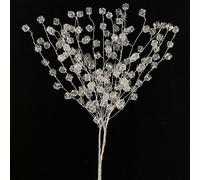 Ramillete de Flores Artificiales de 18 con Cristales Acrílicos y Cuentas, Rama de Flores a para Jóvenes, Artesanía DIY, Arreglo Floral para Decoración de y Oficina en Casa (Transparente)