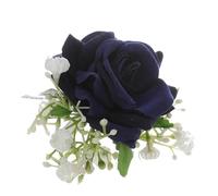 Ramillete de flores del bosque, rosa azul, flor de muñeca nupcial y cadena de perlas, flor de simulación de boda al aire libre, flor de muñeca de dama de honor (azul real, 10*9 cm, 2 unidades)