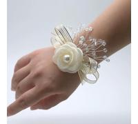 Ramillete de muñeca con ojal, flores for ojales de boda, romántico ramo de rosa marfil for hombre, ramo de boda, ceremonia, ramo de ojales, ramillete de muñeca, decoración for traje de graduación.(1pc