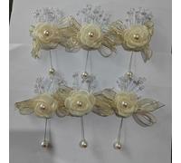 Ramillete de muñeca con ojal, flores for ojales de boda, romántico ramo de rosa marfil for hombre, ramo de boda, ceremonia, ramo de ojales, ramillete de muñeca, decoración for traje de graduación.(6pc