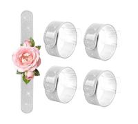 Ramillete flexible, pulsera de despedida de soltera, banda de 9 x 1 pulgadas con base blanca, material de silicona suave, soporte floral moderno con estilo simple, accesorio de boda para recepción de