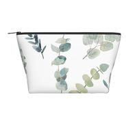 Ramita Verde Natural Blanca Impresa, Bolsa de artículos de tocador Bolsa de Maquillaje Bolsa de cosméticos Bolsa de artículos de tocador de Viaje portátil