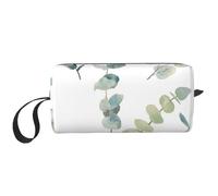 Ramita Verde Natural Blanca Impresa, Bolsa de Maquillaje Bolsa de cosméticos Bolsa de artículos de tocador de Viaje portátil Bolsa de Maquillaje