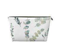 Ramita Verde Natural Blanca Impresa, Bolsa de Maquillaje Bolsa de cosméticos Bolsa de artículos de tocador de Viaje portátil Bolsa de artículos de tocador