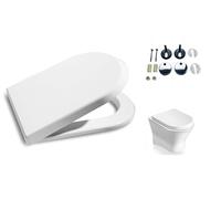 Ramm Asiento de inodoro compatible con asiento de inodoro Roca Nexo de Duroplast antibacteriano, tapa de inodoro con descenso automático Soft Close