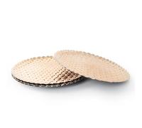 Rammento Juego de 4 platos de cobre de 33 cm, redondos, con diseño trenzado, adecuado para ocasiones especiales, color cobre brillante