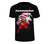 Rammstein Camiseta negra con estampado oficial de la banda del pecho y la espalda