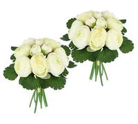 Ramo artificial de ranúnculo, ramo de flores artificiales, ramo de flores de seda, ramo de flores, arreglos florales, ranúnculos, flores artificiales, ramo de flores bouquet de boda, crema