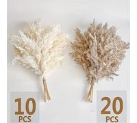 Ramo bohemio de 25/30 piezas de de y flores secas - Ramo corto suelto para decoración del hogar y (17,3 pulgadas)